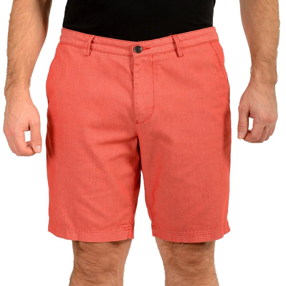 Hugo Boss Men's Slice-Short Red Geometric Print Flat Front Shorts US 34R IT 50